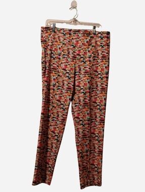 Attyre New York Women’s Size 14 Multi-Color Pixel Mosaic Print Trousers